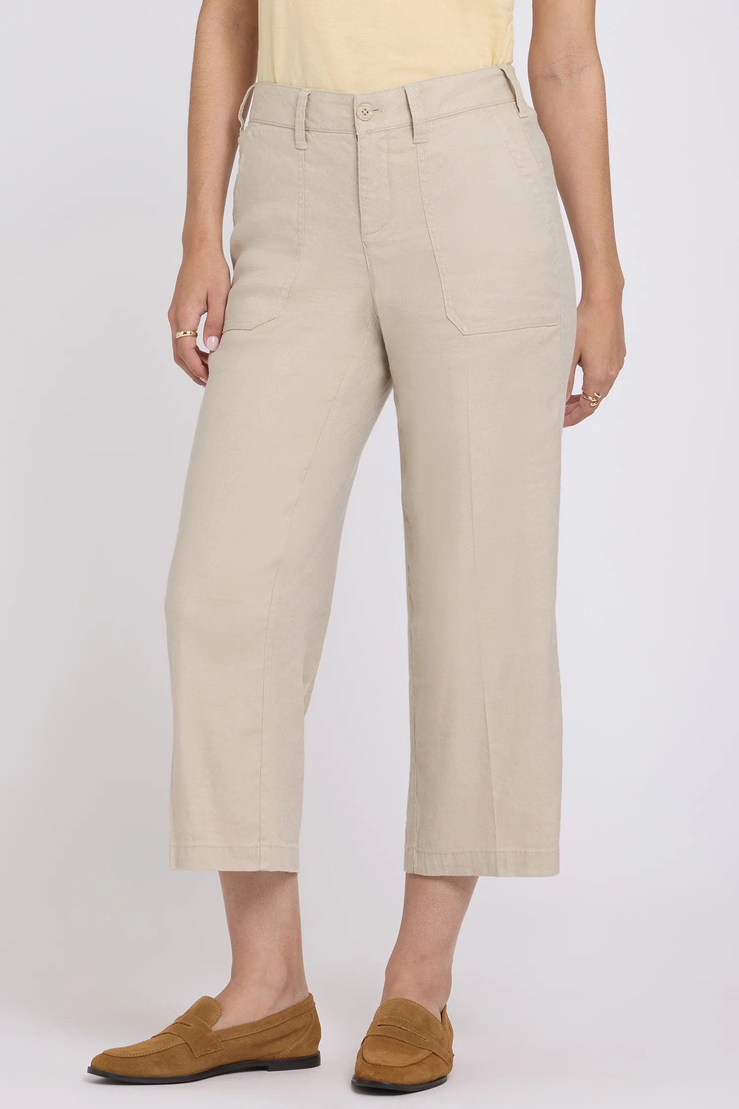 Wide Leg Cargo Capri Pants - Feather - Image 4