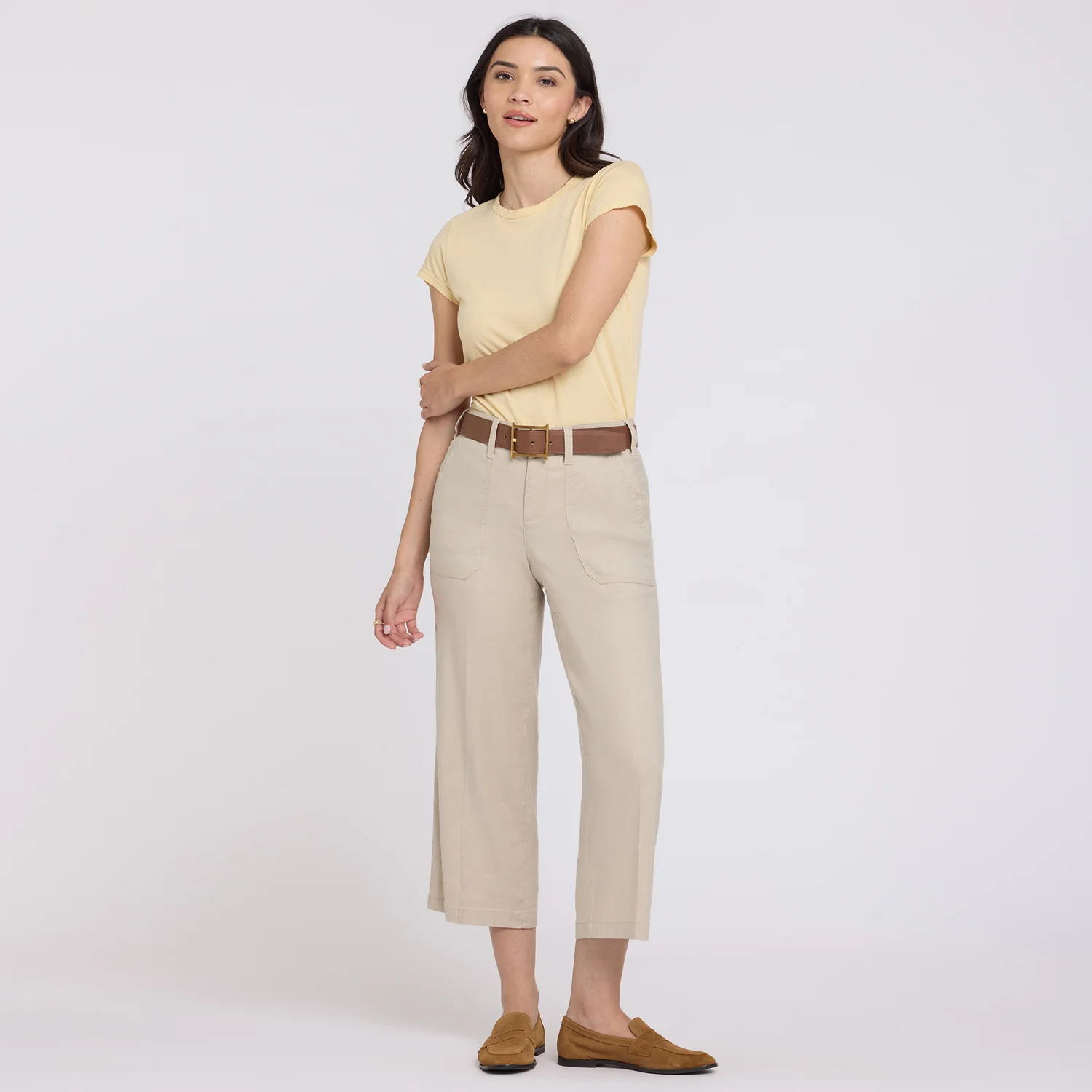 Wide Leg Cargo Capri Pants - Feather - Image 7