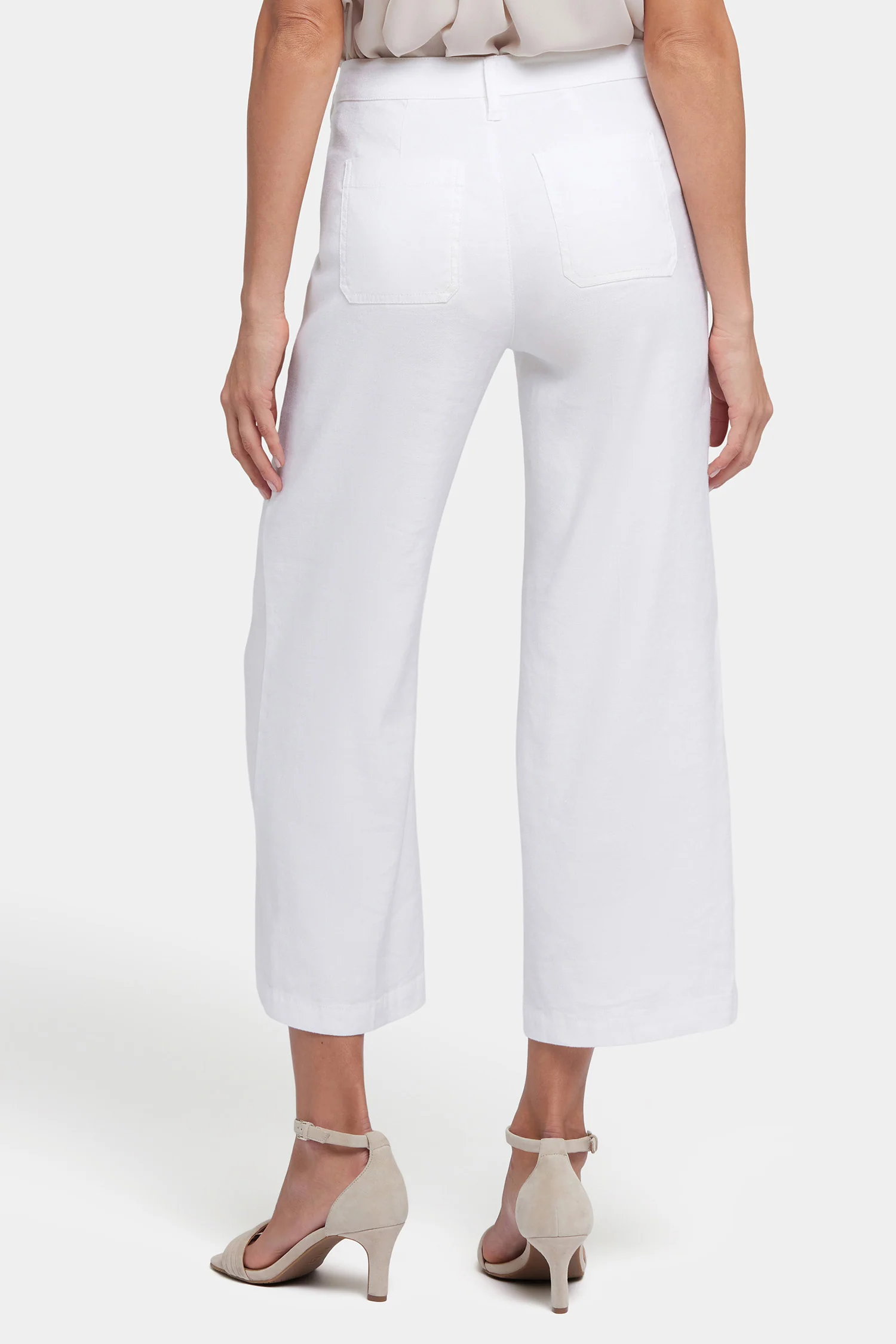 Wide Leg Cargo Capri Pants In Petite - Optic White - Image 2