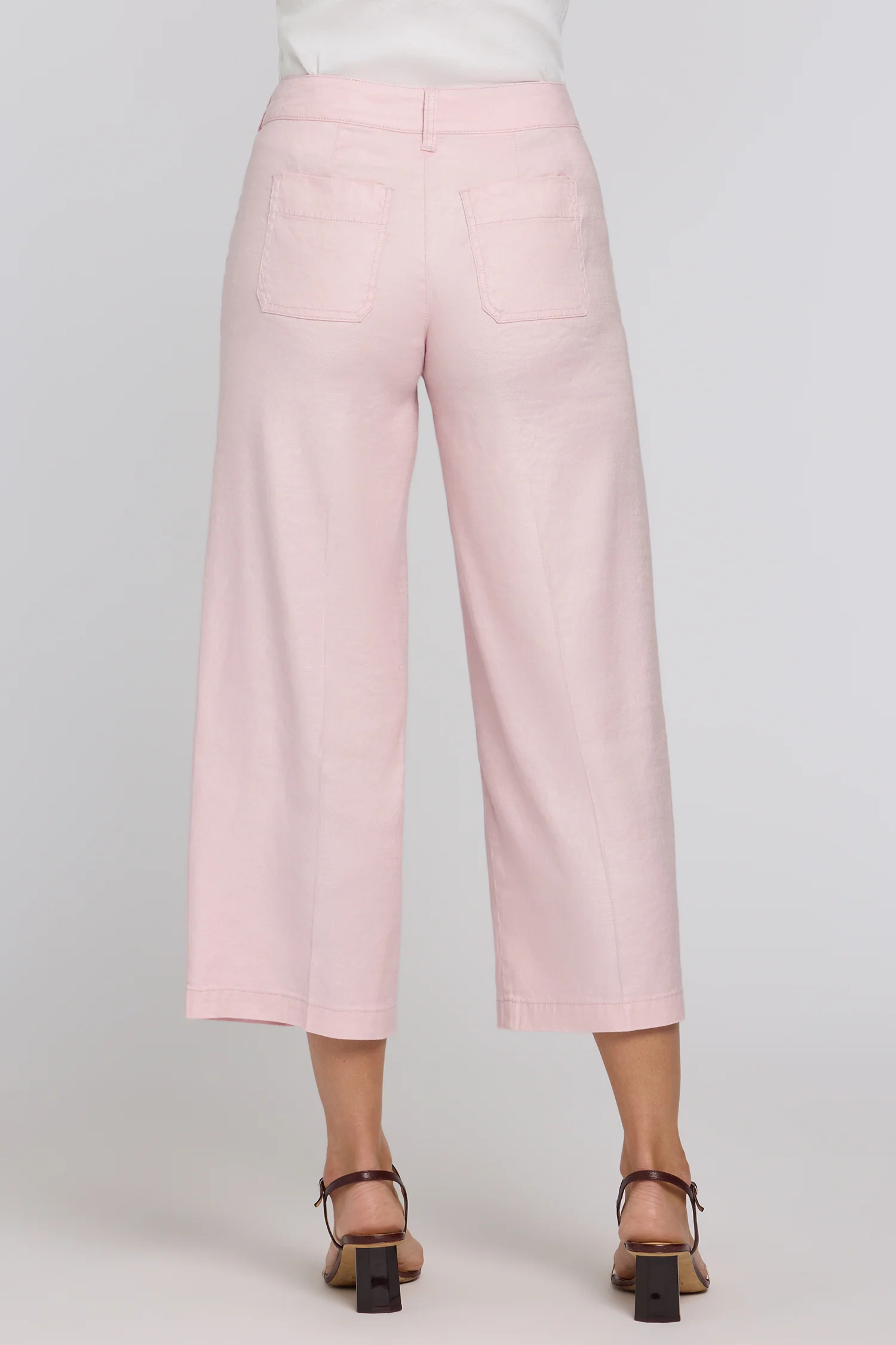 Wide Leg Cargo Capri Pants - Light Lilac - Image 2