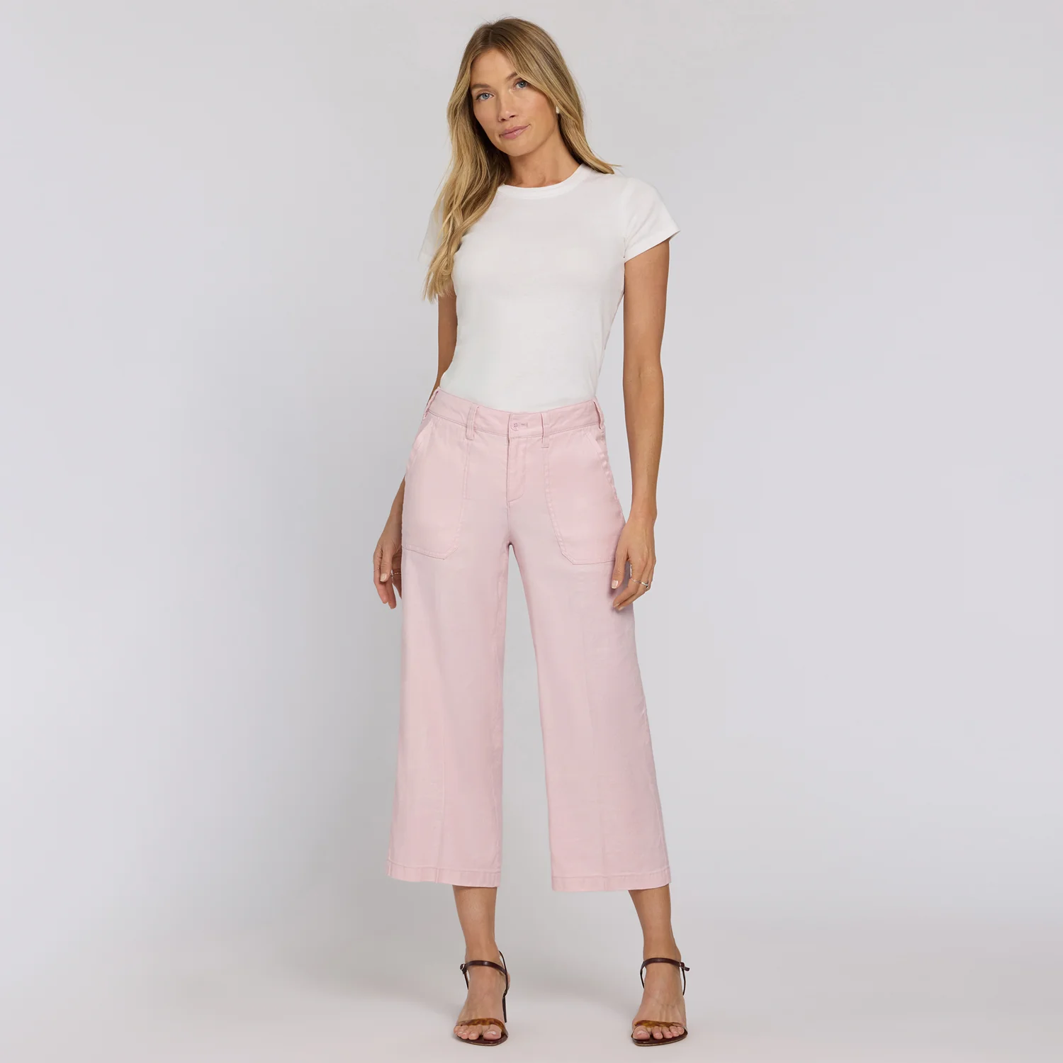 Wide Leg Cargo Capri Pants - Light Lilac - Image 6
