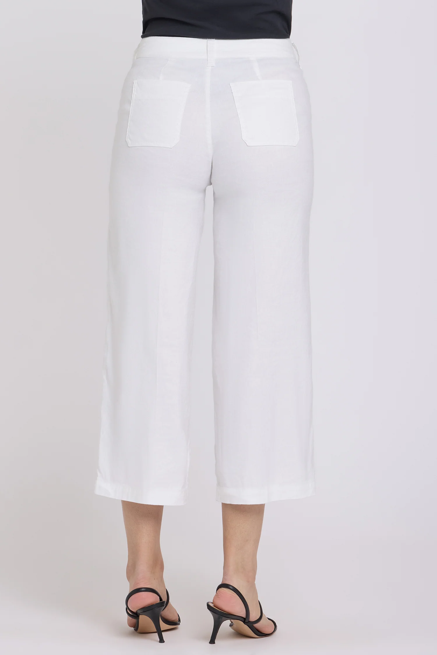 Wide Leg Cargo Capri Pants - Optic White - Image 2