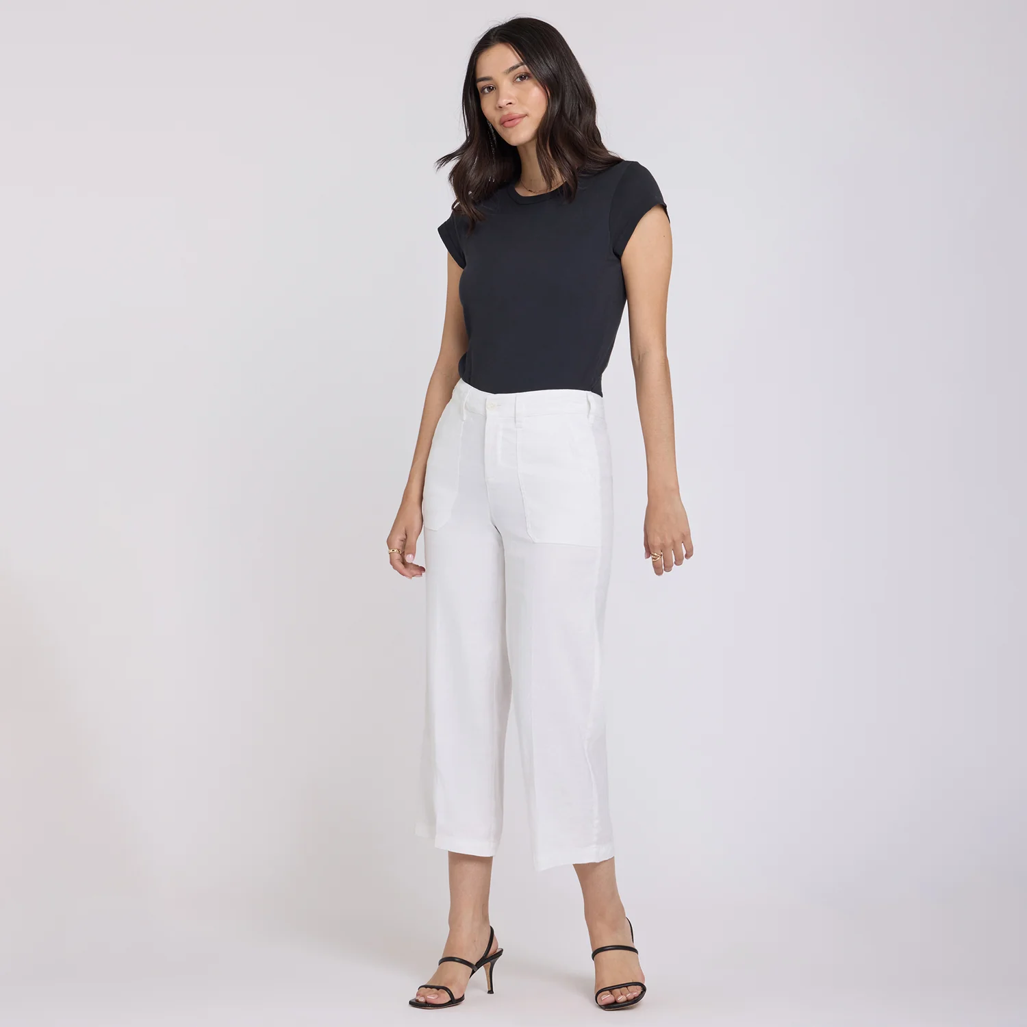 Wide Leg Cargo Capri Pants - Optic White - Image 8