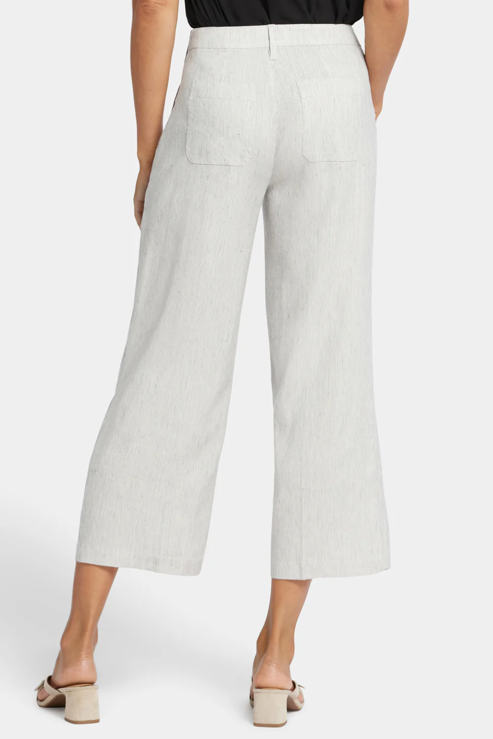 Wide Leg Cargo Capri Pants - Slubby Stripe - Image 2